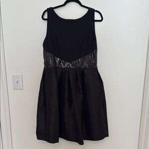 Elegant Black Dress with Sequin‎ Detail